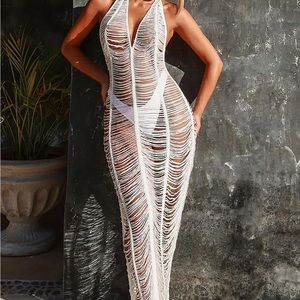 White crochet Swimsuit cover up
